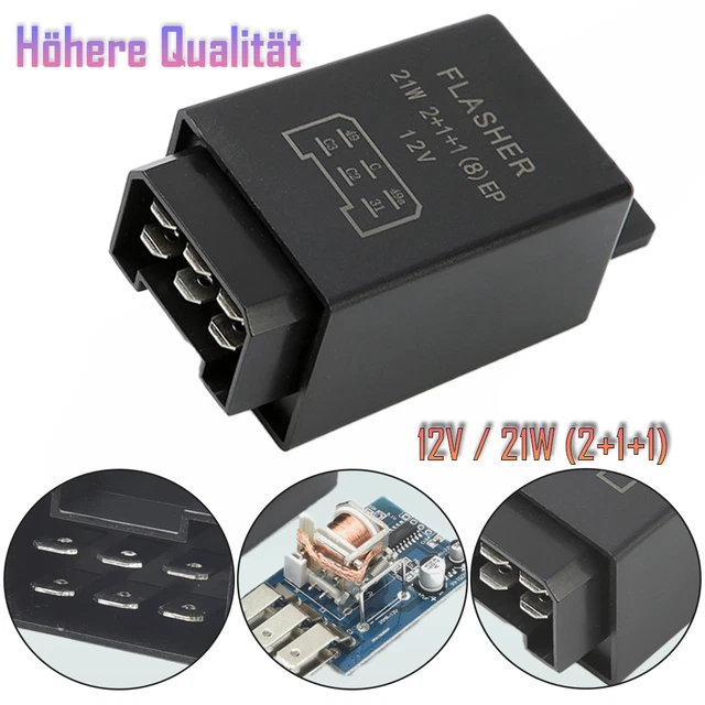 12V 10W 3-Pin Blinker Relay – Indicator Flasher For Kingway Vapor, Offroad & Street Bikes, Made In Italy