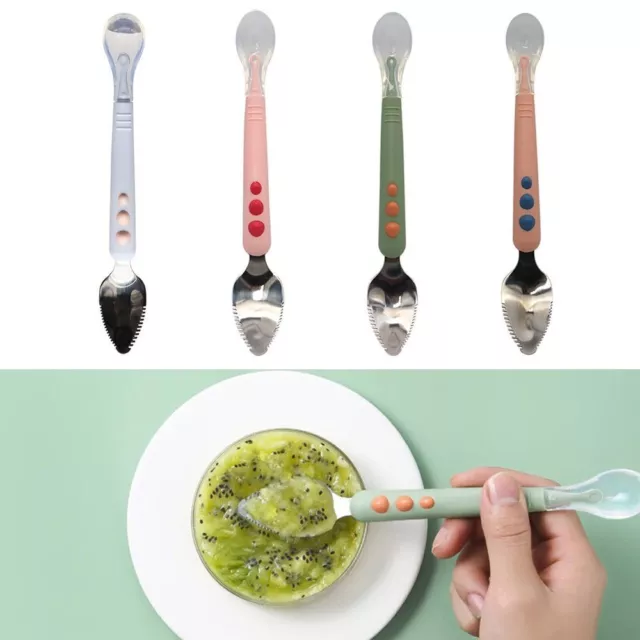 Baby Tableware Fruit Puree Spoon Double-Ended Fruit Scraper Spoon