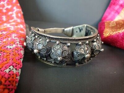 Old Tibetan Handmade Silver Bracelet  …beautiful collection and accent piece 2