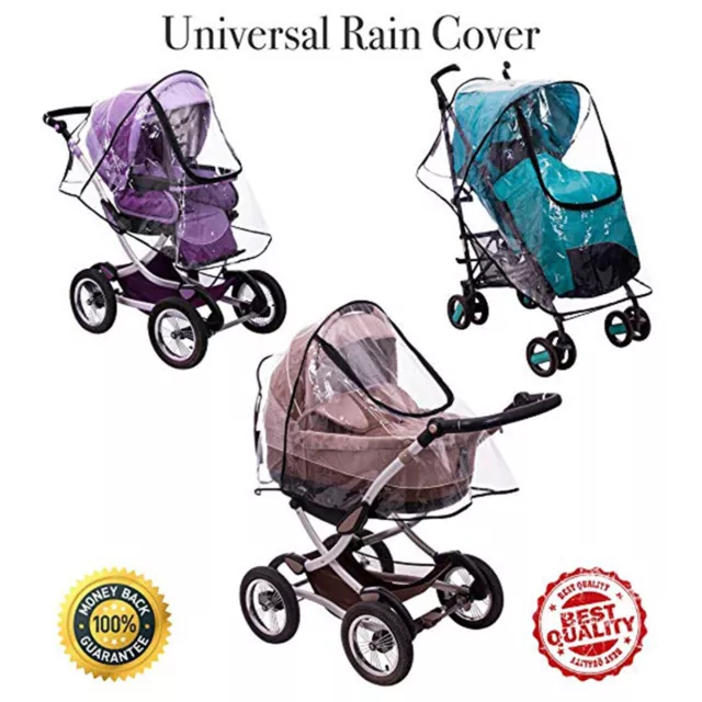 Clear Universal Rain Cover Pushchair Raincover Buggy Stroller Pram Vent Baby Car