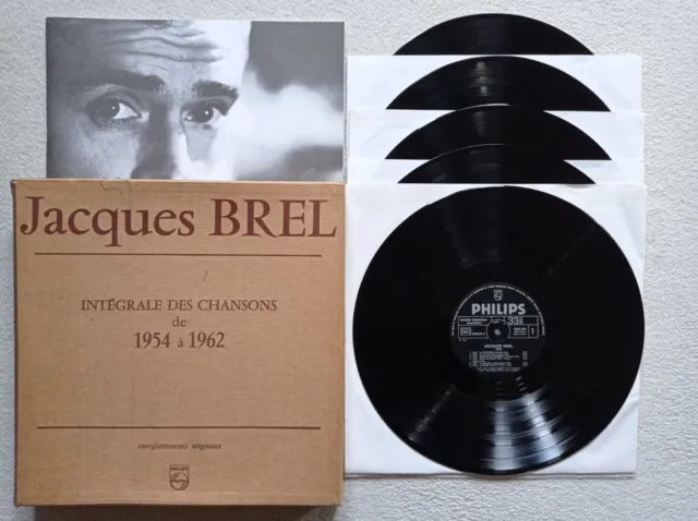 COFFRET 5 LP 33T JACQUES BREL "Intégrale des chansons de 1954 à 1962"  -