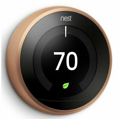 Copper Google Nest Learning Thermostat 3rd Generation w/Base T3021US