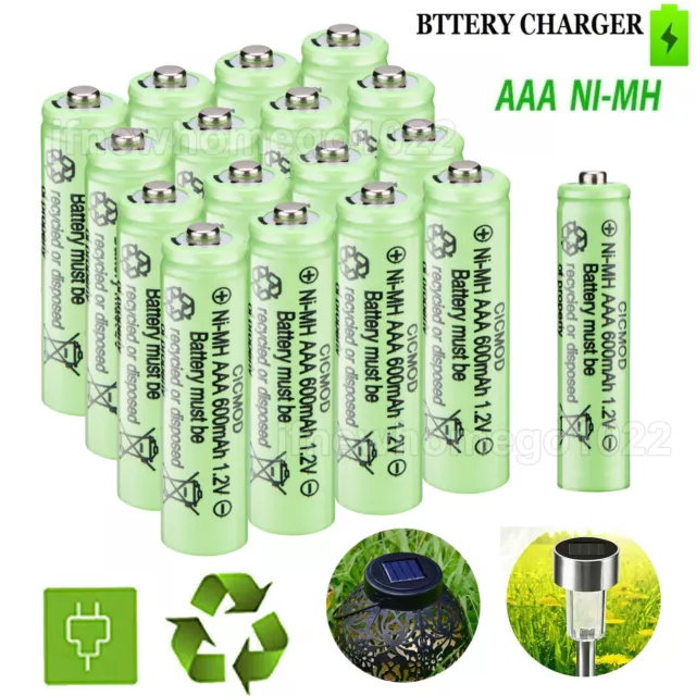 CICMOD AAA Rechargeable Batteries Ni-MH Solar Garden Light Batteries 1.2V  600mAh
