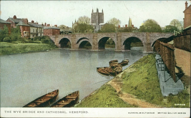 Hereford Wye Bridge and Cathedral Burrow Alfred Benstead Coal Series Pre 1918