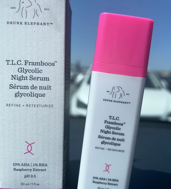 2024+ DRUNK ELEPHANT TLC Framboos 10 AHA GLYCOLIC NIGHT SERUM 30ml