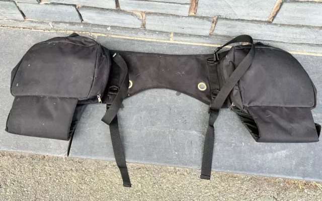 Shires Black Double Saddle Bags With Water Bottle Holders