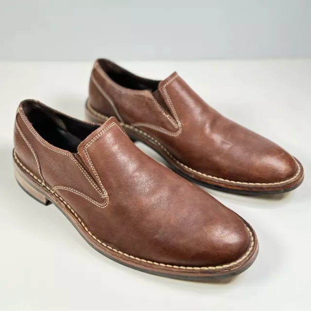 Cole Haan AIR STRATTON Mens Leather Slip On Shoes Loafers Brown Size 9.5M