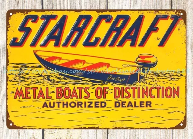 garage shop metal wall art Starcraft Boats Dealer metal tin sign