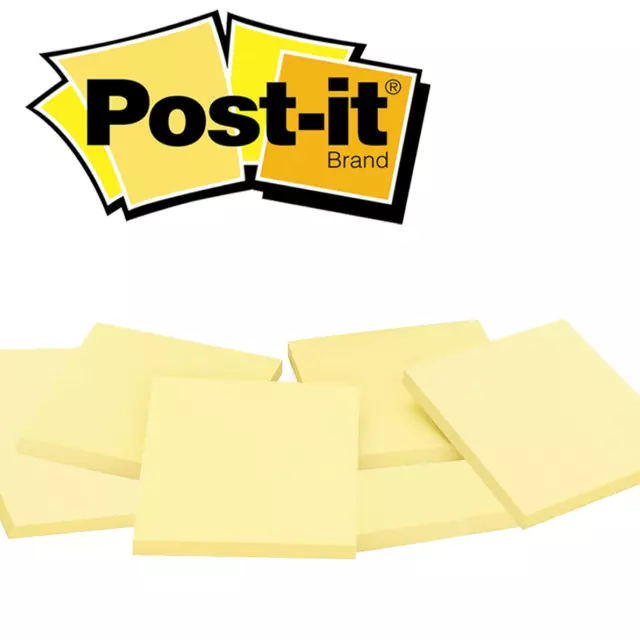 Post it® Notes Original Canary Yellow Removable Sticky Pad 76mm x 76mm