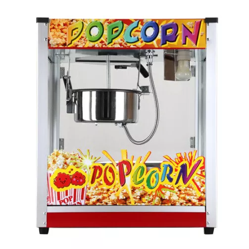 Commercial Electric Popcorn Machine Maker TOUGH GLASS Popcorn 1300W - Flat Top