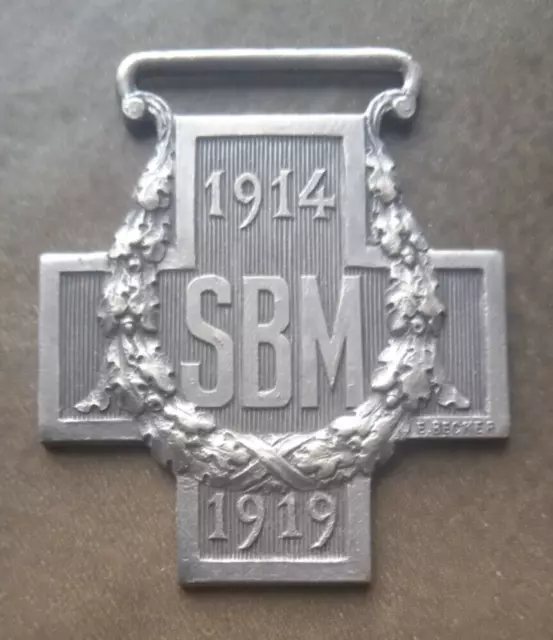1914 1919 SBM / WW1 FRENCH RED CROSS SILVERED MEDAL by BECKER