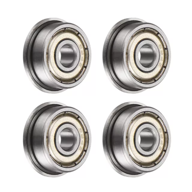 F624ZZ Flanged Ball Bearing, 4pcs 4x13x5mm ABEC1 Flange Bearings