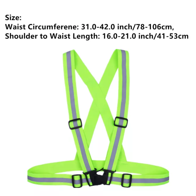 360° High Visibility Adjustable Reflective Safety Belt Vest Running Ski Straps 2