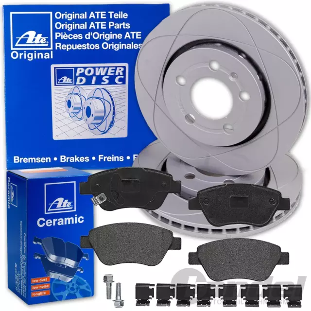 ATE PowerDisc BREMSSCHEIBEN 257mm + CERAMIC BELÄGE VORNE für OPEL ADAM + CORSA D