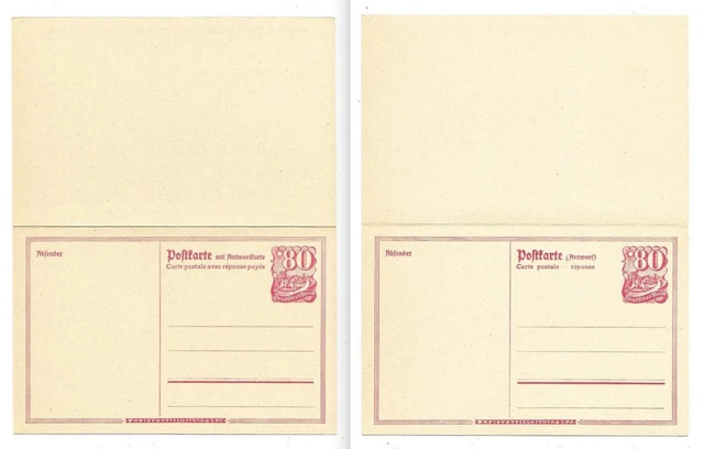 XX117 - Ganzsache - Dt. Reich, Postkarte (P 145 F + A), ungebraucht