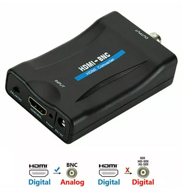 Convertitore video audio segnale HDMI BNC composito coassiale AV+alimentatore