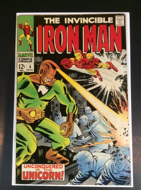 The Invincible Iron Man #4 Marvel 1968 Silver Age The Unicorn FN/VF Used