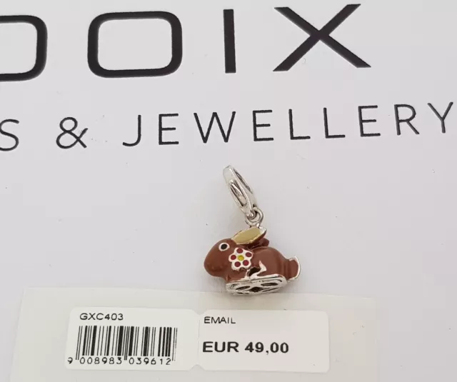 GOOIX CHARM Silber 925 er Charms Anhänger Hase Blume Emaille Osterhase neu 193