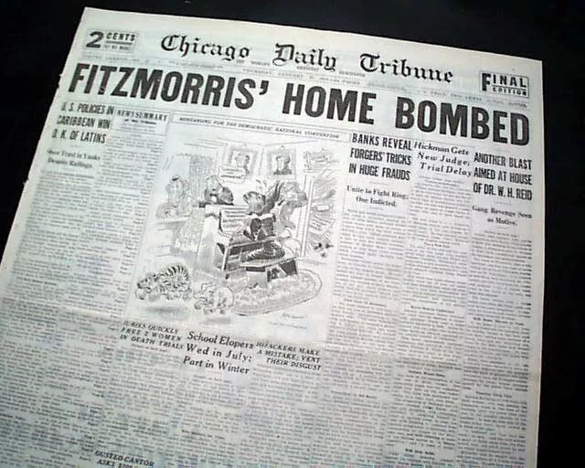 Best CHICAGO GANGLAND Wars Al Scarface Capone Prohibition era 1928 IL Newspaper