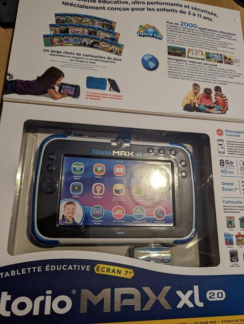 Étui Protecteur VTech Pour Tablette Storio Max - Bleu - Protection écran 5 Pouces - Support Intégré - 3-11 Ans