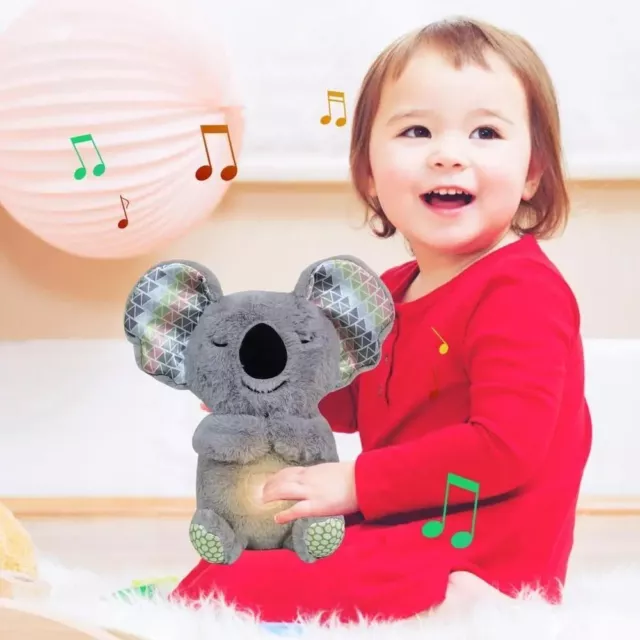 Soft Stuffed Toy Electric Breathing Plush Toy Koala Plush Doll  Early Education