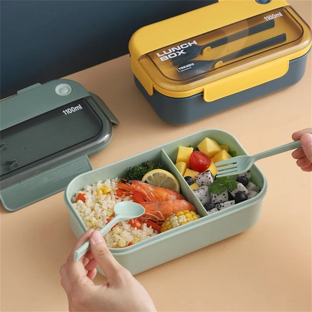 Niños oficinista Bento caja lata de pan alta calidad calefacción por microondas
