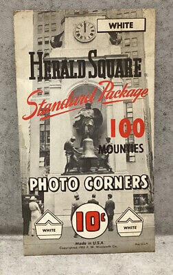 Vintage Herald Cuadrado Blanco Esquinas foto paquete estándar