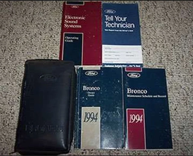 1994 FORD BRONCO Owner Operator Manual User Guide Set XL XLT Eddie