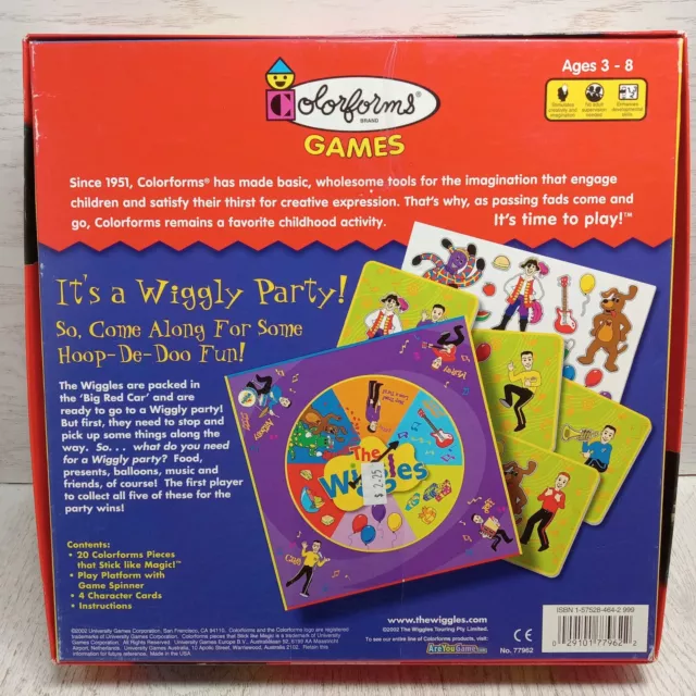 Vintage Colorforms The Wiggles It's a Wiggly Party Stick-Ons Game 100% Complete 3