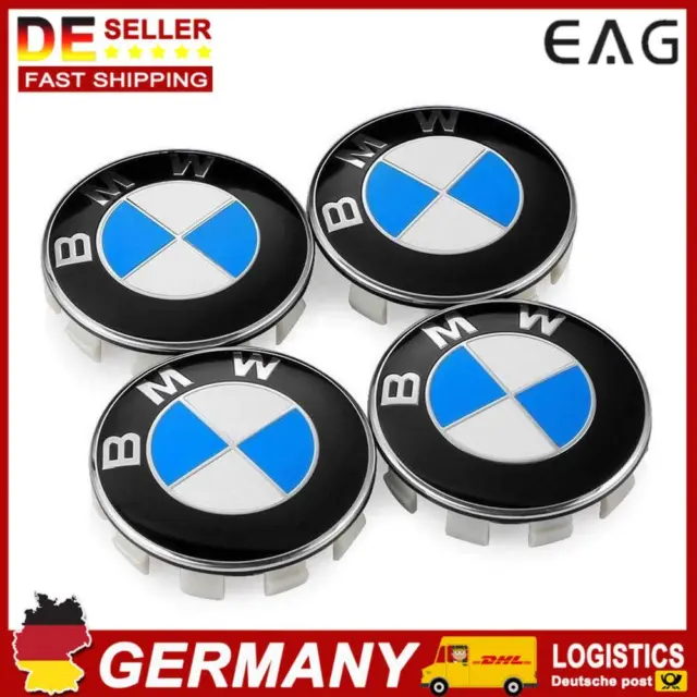 Für BMW 4pcs 68MM Nabendeckel Radnaben Felgendeckel Deckel Auto Car Blau/Weiß