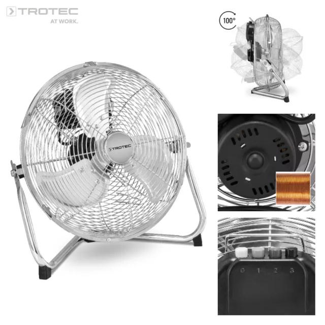TROTEC Ventilateur de sol TVM 12, Puissance de 37 watts, Tête du  ventilateur inclinable à 100°