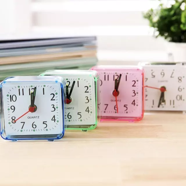 Mini Children Student Square Small Bed Compact Travel Clock Alarm NICE TOP G2J3