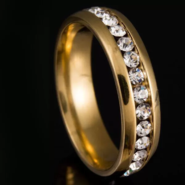 Around Crystal Ring Womens Mens Jewelry Band Rings Wedding Engagement Size 10