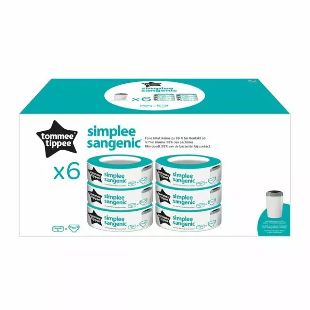 Tommee Tippee Simplee Sangenic Refills - 87037502 (Pack of 6)