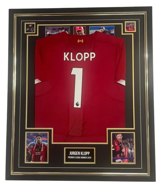 FAREWELL DISPLAY Jurgen Klopp Signed of Liverpool Signed Shirt Jersey