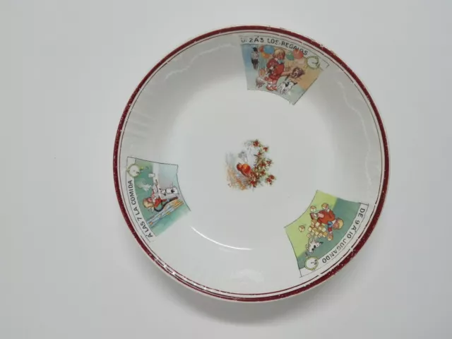 Plato ondo de Ceramica PICKMAN S.A La Cartuja, Tematica de coleccion, muy raro.