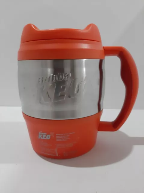 Bubba Keg 52 oz Insulated  Orange Trim Silver Travel Mug Preowned