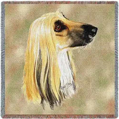 Lap Square Blanket - Afghan Hound by Robert May 1170 IN STOCK