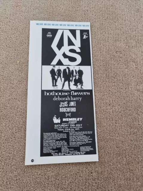 Tnewl8 Advert 11X4 Inxs : Wembley Stadium - 13Th July