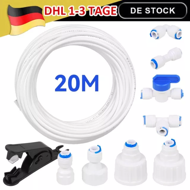 20M Wasserzulaufleitung & Profi Installations SET für SBS Kühlschrank Filter Kit