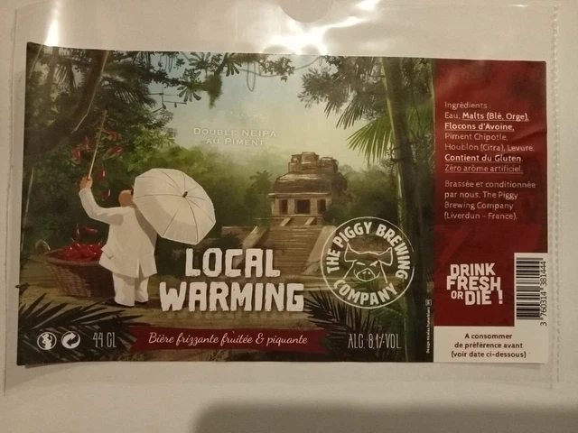 Etiquette de Bière : LOCAL WARMING - The Piggy Brewing Company - 54 France