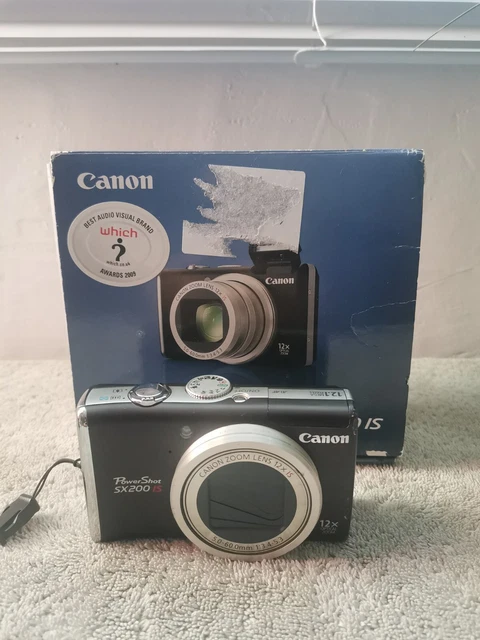 Canon PowerShot SX200 IS 12.1MP Compact Digital Camera Black Tested