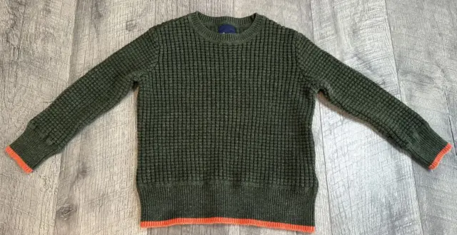 Baby Gap Sweater Boys 4-5 Green Waffle Knit Crew Neck Pullover Winter Thick Top