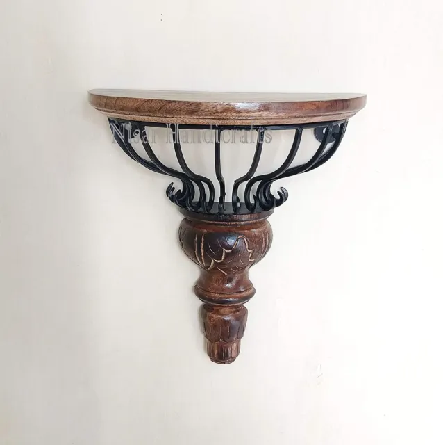 Handcrafted Wooden / Iron Wall Decorative Hand Carved Shelve / Bracket For Home,