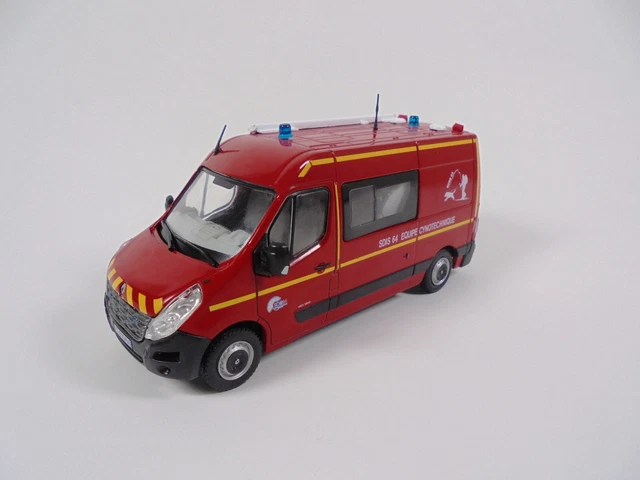 Eligor Renault Master Pompiers 1/43 - VEC Cynotechnique BSPP, Métal Rouge, 2019