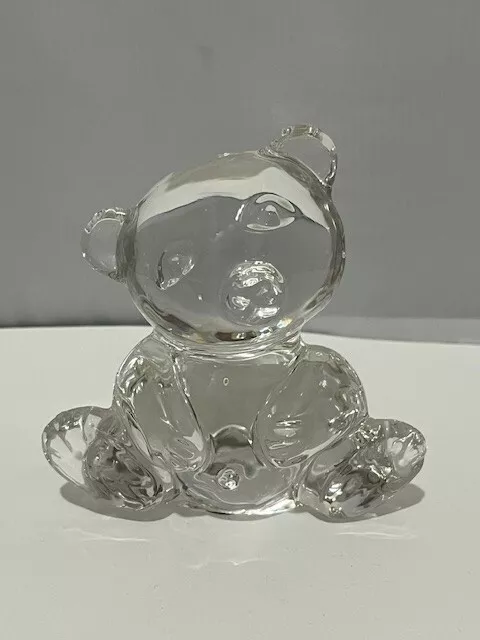 Bleikristall 24% Lead Crystal West Germany Glass Bear Figurine Paperweight