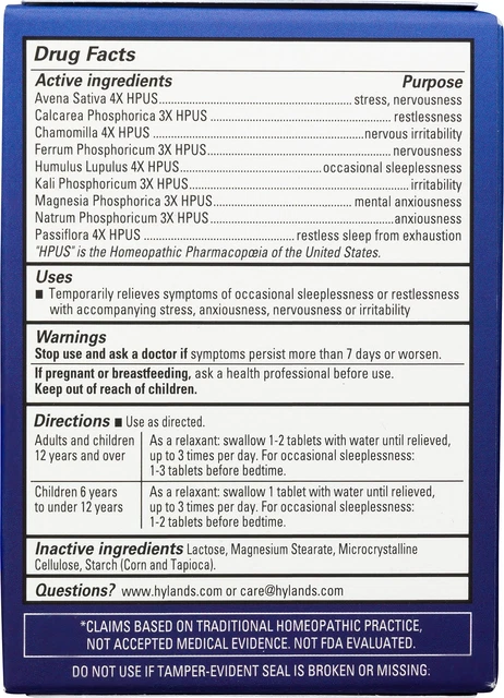 HYLAND'S CALMS FORTE, Support for sleeplessness & restlessness, 100ct £ ...