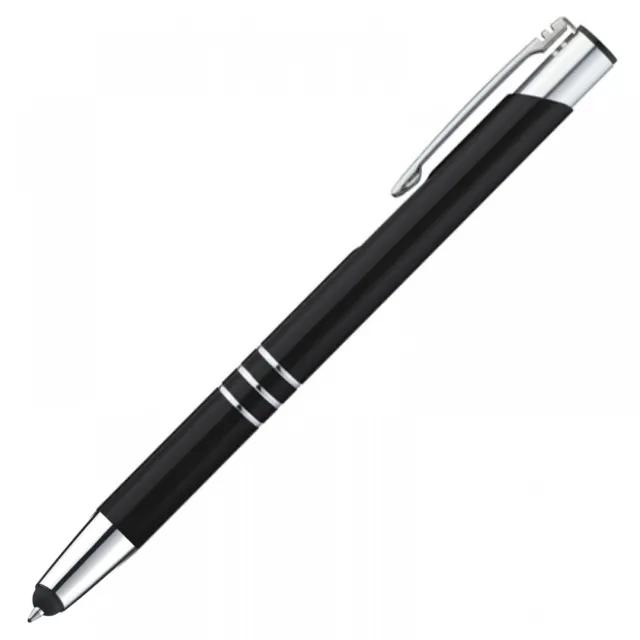 10 Touchpen Kugelschreiber aus Metall / Farbe: schwarz