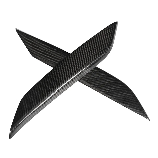 JINFOLI Pair Gloss Black Carbon Fiber Front Headlight Eyelid Eyebrow Trims, For VW, For Scirocco R GTS 2008 2009 2010 2011 2012 2013-2017 Eyebrows