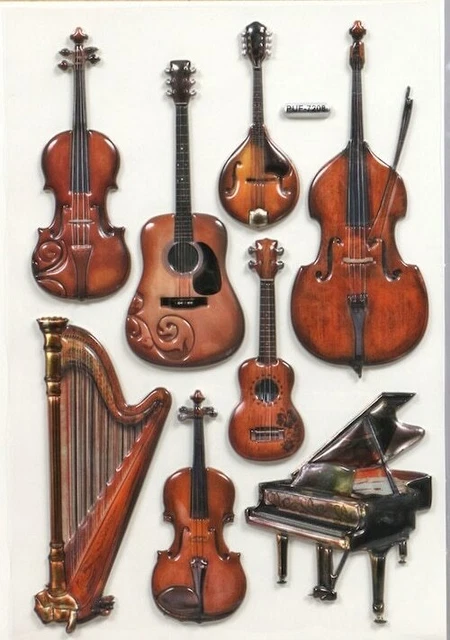 PUFFY STRING INSTRUMENTS Stickers Planner Papercraft Crafts Guitar ...
